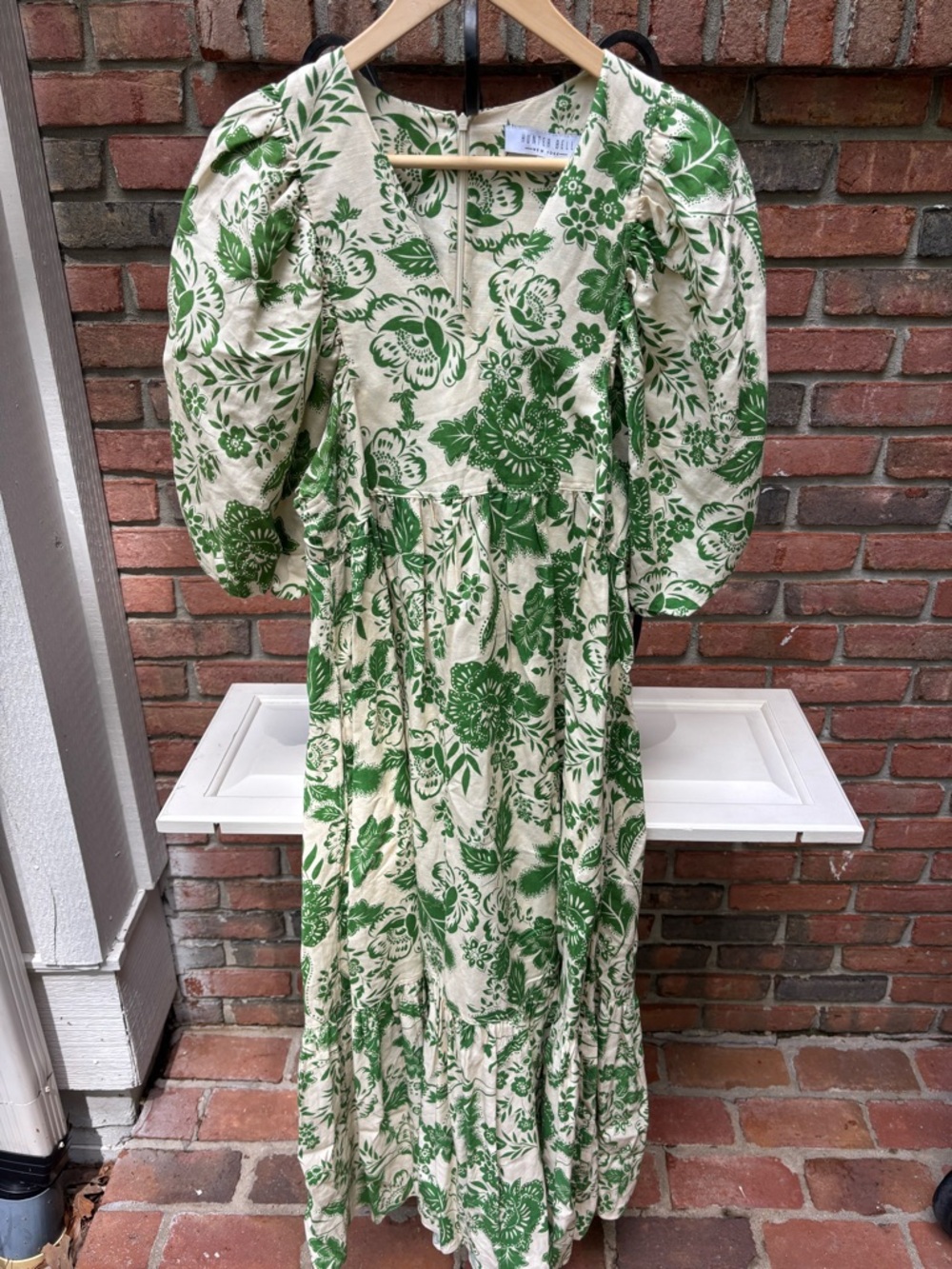 HUNTER BELL  Floral Puff-Sleeve Maxi Dress